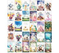 the lazy panda card company 30 différentes cartes d'anniversaire pour enfants assorties, lumineuses et amusantes, avec enveloppes (enfants)