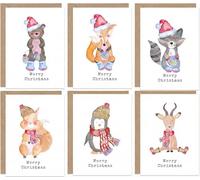 the lazy panda card company 48 cartes de Noël recyclées, respectueuses de l'environnement, mignonnes..