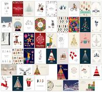 the lazy panda card company 50 cartes de Noël les plus populaires avec 50 designs différents avec enveloppes en papier kraft recyclé Mélange 50CC