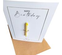 the lazy panda card company Carte d'anniversaire avec bougie d'anniversaire sur le devant - Make a Wish Carton épais de 350 g/m² avec gaufrage doré