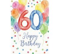 the lazy panda card company Carte d'anniversaire géante au format A4, taille XXL, pour 60e anniversaire, 300 g/m², avec enveloppe, fabriquée en Allemagne (60e anniversaire)