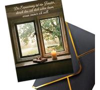 the lazy panda card company Carte de condoléances avec inscription sensible - « Le souvenir est une fenêtre à travers laquelle je peux vous voir quand je le veux ». Avec enveloppe noire à l'aspect