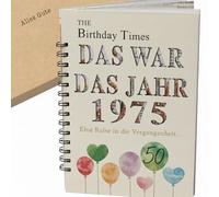 the lazy panda card company « Das Jahr das 1975 war » - Carte de 50e anniversaire avec détails sur l'année de naissance (1965)