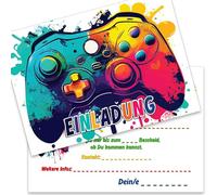the lazy panda card company Lot de 15 cartes d'invitation pour anniversaire d'enfant : invitations d'anniversaire de jeu pour enfants filles garçons (jeu)
