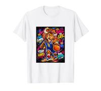 The Legend Basketball Player Graffiti Graphic Art T-Shirt Graphique avec Valeur, Homme, Blanc, S