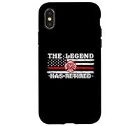 The Legend Has Retired Firefighter American Flag Emblème Art Coque pour iPhone X/XS