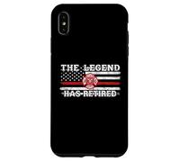 The Legend Has Retired Firefighter American Flag Emblème Art Coque pour iPhone XS Max