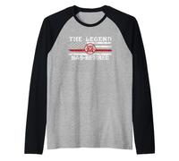 The Legend Has Retired Firefighter American Flag Emblème Art Manche Raglan