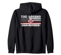 The Legend Has Retired Firefighter American Flag Emblème Art Sweat à Capuche