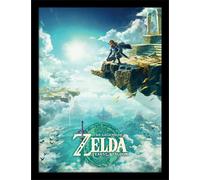 The Legend Of Zelda - Poster encadré "Tears Of The Kingdom", Hyrule sky PM7537 (40 cm x 30 cm) (Bleu/Blanc)