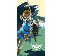 The Legend of Zelda Serviette de bain Link Arrow 75 x 150 cm 100 % coton de qualité velours Drap de bain, drap de plage, serviette de sauna Hyrule Triforce Breath of The Wild Ocarina Pass