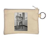 The Legend Pop Singer Star Artist Porte-monnaie avec guitare acoustique Beige