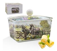 The Leonardo Collection Beurrier en forme d'âne par Macneil Studios | Beurrier décoratif en porcelaine avec couvercle | Illustration d'âne | Style rustique | Accessoire de cuisine élégant