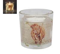 The Leonardo Collection - Bougie de Noël à DEL en gel Vache des Highlands Jennifer Rose Gallery pour la maison et la décoration | Bougies à combustion longue pour la relaxation et le désodorisant |