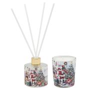 The Leonardo Collection Bougie Père Noël 75 g et diffuseur 50 ml pour parfum d'intérieur | Joli désodorisant pour soulager le stress et calmer l'esprit | Diffuseur d'aromathérapie cadeau pour homme et