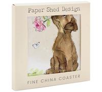 The Leonardo Collection Dessous-de-Verre en Forme de Chien avec Rose pour Bureau, Maison et Cuisine | Joli Ensemble de Dessous de Verre pour décoration de Maison, sous-Verres pour thé et café