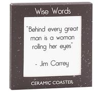 The Leonardo Collection Dessous de Verre « Wise Words Behind Every Great Man » - Jim Carrey - Durable - pour thé, café et Boissons Froides - Décoration d'intérieur élégante pour Tables à Manger et