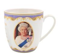The Leonardo Collection Ensemble tasse et dessous-de-verre Her Majesty Queen Elizabeth II, blanc, hauteur 8 cm