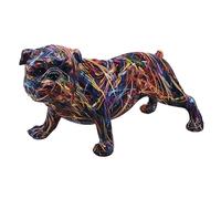 The Leonardo Collection Figurine de Chien Supernova Noire - Art Abstrait - Bouledogue - Décoration d'intérieur