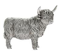 The Leonardo Collection Figurine de vache Highland argentée pour la maison et le bureau | Décoration d'intérieur cadeau pour homme et femme | Belle figurine pour intérieur et extérieur | Décoration de