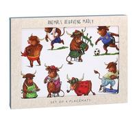 The Leonardo Collection Finola Lot de 4 Sets de Table Motif Vache Highland Stack Highland pour Salle à Manger | Sets de Table antidérapants et lavables pour Table | Facile à Nettoyer pour Les
