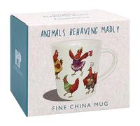 The Leonardo Collection Finola Stack Chickens Mug pour la maison et la cuisine | Tasses élégantes en céramique pour thé et café | Joli ensemble de tasses pour homme et cadeau d'anniversaire pour femme