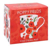 The Leonardo Collection Finola Stack Poppy Mug pour la maison et la cuisine | Tasses élégantes en céramique pour thé et café | Joli ensemble de tasses pour homme et cadeau d'anniversaire pour femme