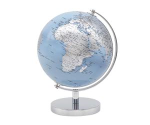 The Leonardo Collection Globe bleu et argent 15 cm pour la maison et le bureau | Carte du monde pour enfants et adultes | Globes de la terre pour la connaissance et la décoration | Carte du monde