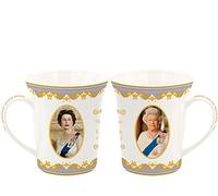 The Leonardo Collection Her Majesty Queen Elizabeth II LP18204 Lot de 2 tasses Blanc