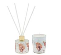 The Leonardo Collection Highland Cow Bougie et diffuseur pour Parfum d'intérieur | Joli désodorisant pour soulager Le Stress et l'esprit Calme | Diffuseur d'aromathérapie Cadeau pour Homme et Femme