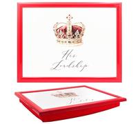 The Leonardo Collection His N Hers Plateau de Noël pour Servir la Nourriture et Le Petit déjeuner | Plateaux Confortables avec Coussin de Pouf | Plateaux durables pour Manger sur Les Genoux pour