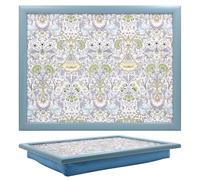 The Leonardo Collection Lodden Plateau William Morris pour servir la nourriture et le petit déjeuner | Plateaux confortables avec coussin de pouf | Plateau durable pour manger sur les genoux | Plateau