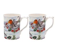 The Leonardo Collection Lot de 2 tasses à café réutilisables en porcelaine fine pour la cuisine et la maison | Tasses à thé imprimées pour toutes les occasions | Tasse durable pour tous les types de