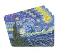 The Leonardo Collection Lot de 4 sets de table Van Gogh | Sets de table antidérapants et lavables pour salle à manger | Conçus par Vincent Van Gogh | Faciles à nettoyer et à entretenir | Lot de 4 sets