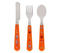 The Leonardo Collection LP49047 Little Stars Ensemble de couverts pour enfant Motif animaux du zoo Orange
