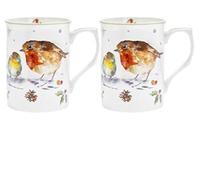 The Leonardo Collection LP52105 Winter Robins Lot de 2 tasses en porcelaine fine