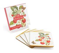 The Leonardo Collection LP92932 Lot de 4 Dessous de Verre en liège Motif Fraises Blanc