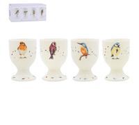 The Leonardo Collection LP96738 Lot de 4 coquetiers en céramique Motif oiseaux britanniques