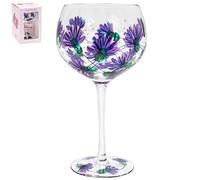 The Leonardo Collection Lynsey Johnstone JNS_470607 Verre à gin peint à la main Motif chardon écossais avec boîte cadeau Multicolore