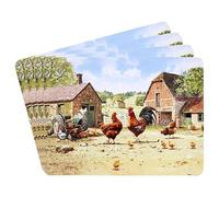 The Leonardo Collection Macneil Studios Lot de 4 Sets de Table antidérapants et lavables Motif Coq et Poule