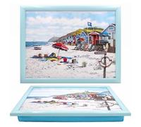 The Leonardo Collection Macneil Studios Sandy Bay Plateau pour repas et petit déjeuner | Plateaux confortables avec coussin de pouf | Plateau durable pour manger sur les genoux pour adultes