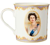 The Leonardo Collection Mug commémoratif Her Majesty Queen Elizabeth II, blanc, H 9 cm