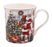 The Leonardo Collection Mug Père Noël pour boissons chaudes | Tasses à café réutilisables en porcelaine fine pour la cuisine et la maison | Tasses à thé imprimées durables pour toutes les occasions |