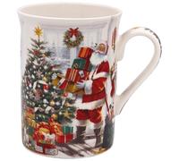 The Leonardo Collection Mug Père Noël pour boissons chaudes | Tasses à café réutilisables en porcelaine fine pour la cuisine et la maison | Tasses à thé imprimées durables pour toutes les occasions |