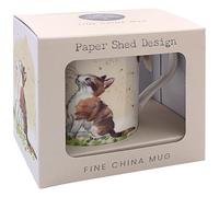 The Leonardo Collection Paper Shed Tasse en céramique avec motif chat avec pissenlit pour la maison et la cuisine | Tasses élégantes en céramique pour thé et café | Joli ensemble de tasses pour homme