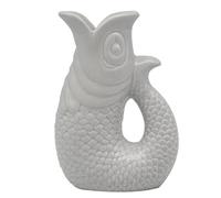 The Leonardo Collection Pichet à poisson gris de 20 cm pour cuisine et maison | Pichet en céramique ou en verre pour usage multiple | Beau vase à crème ou à lait pour un usage quotidien | Peut