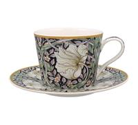 The Leonardo Collection Pimpernel Ensemble tasse et soucoupe | Conçu par William Morris | Ensemble de tasses à thé parfait pour la maison ou le bureau | Tasses à thé et soucoupes ou tasse à café et