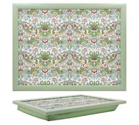 The Leonardo Collection Plateau William Morris Strawberry Thief avec Pouf pour Servir des Plats | Jolis Plateaux pour Manger sur Les Genoux pour Le dîner ou Le déjeuner | Plateaux Alimentaires