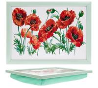 The Leonardo Collection Poppy Plateau pour servir la nourriture et le petit déjeuner | Plateau confortable avec coussin | Plateau alimentaire durable pour manger sur les genoux | Plateau multifonction