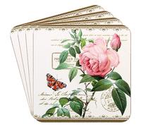 The Leonardo Collection Redoute Lot de 4 Dessous de Verre Pierre-Joseph Redoute pour la Maison et Le Bureau | Dessous de Verre élégant pour Tables et espaces à Manger | Accessoires décoratifs pour la